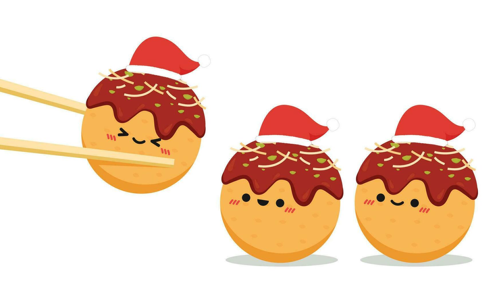 Takoyaki vector. Takoyaki character design. vector