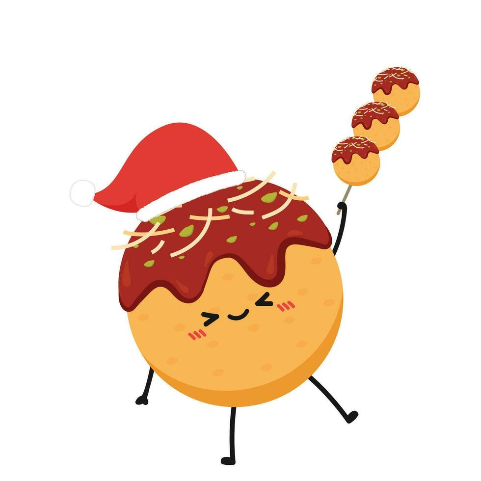 Takoyaki vector. Takoyaki character design. vector