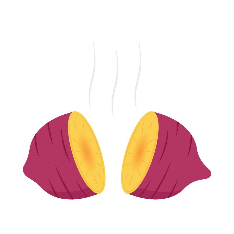 Roasted sweet potato. Roasted sweet potato logo design. Japanese Sweet potato. vector
