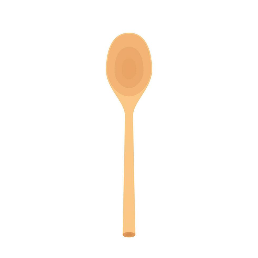 Spoon vector. Wood Spoon on white background. vector