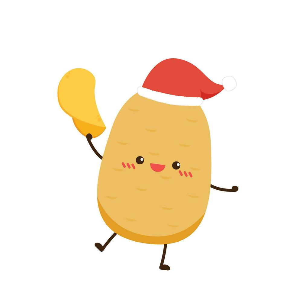 Potato character design. Potato vector. Potato cartoon on white background. vector