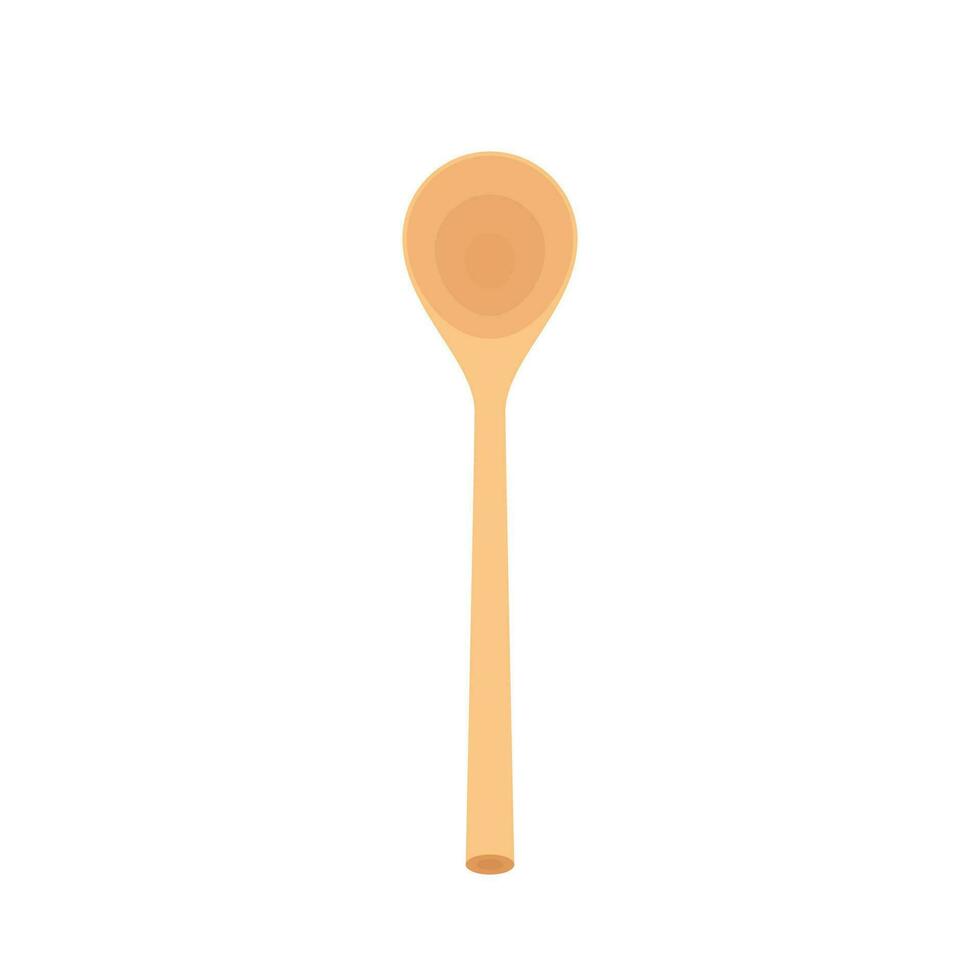 Spoon vector. Wood Spoon on white background. vector