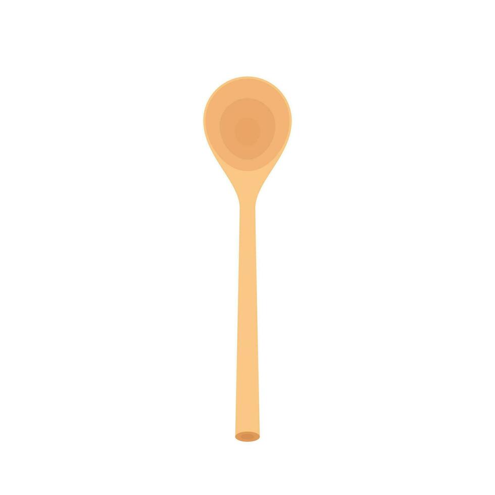 Spoon vector. Wood Spoon on white background. vector