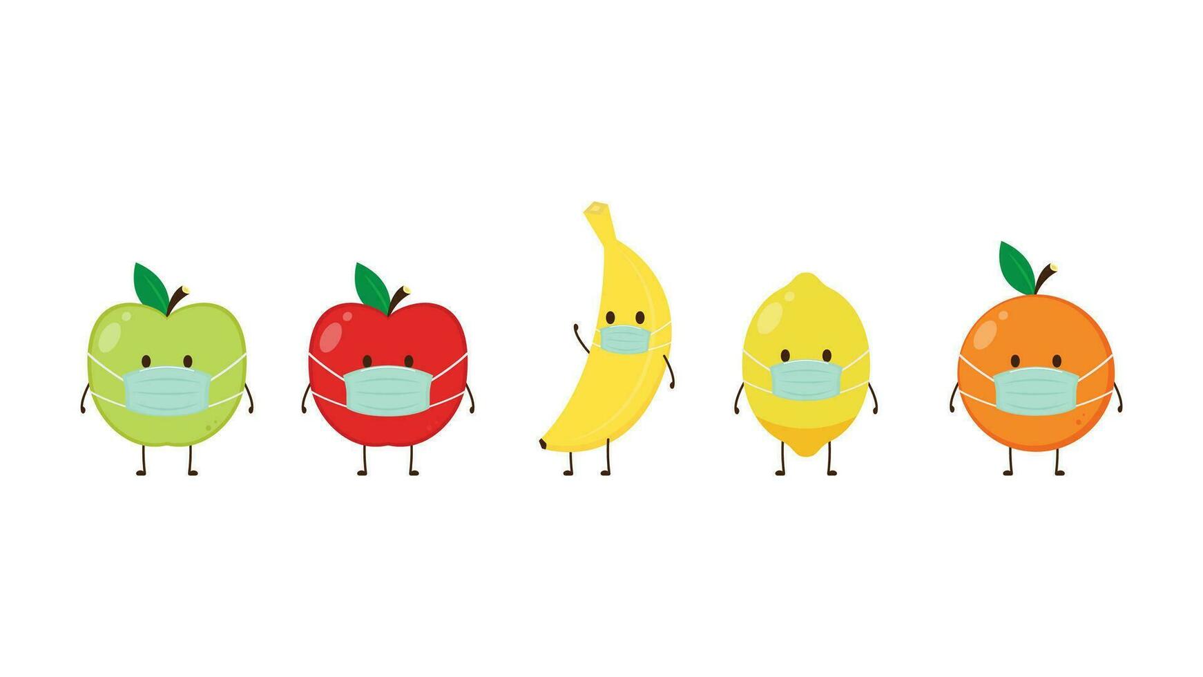 Fruta caracteres diseño. Fruta caracteres en blanco antecedentes. vector