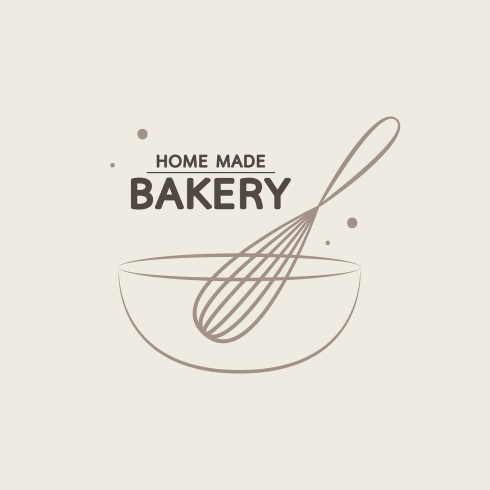 Bakery logo design. Bakery sign vector. Whisk logo design. vector