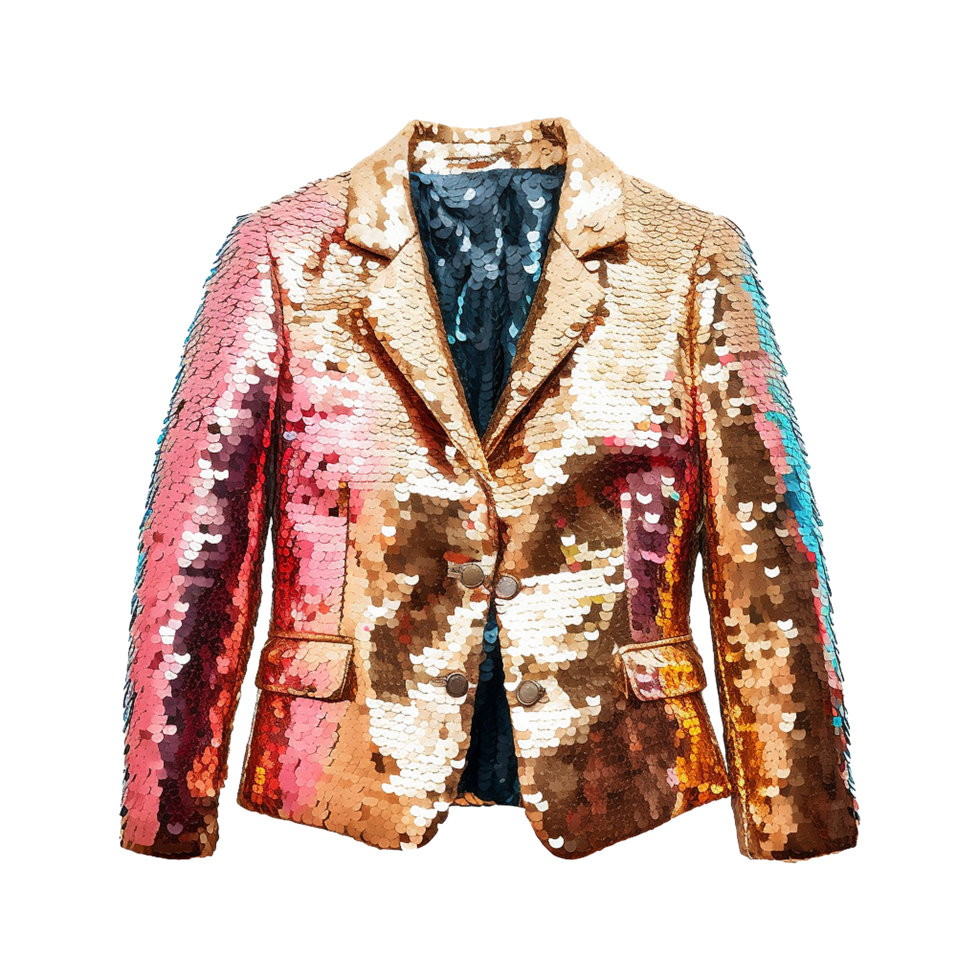 AI generated Sequin jacket isolated on transparent background png
