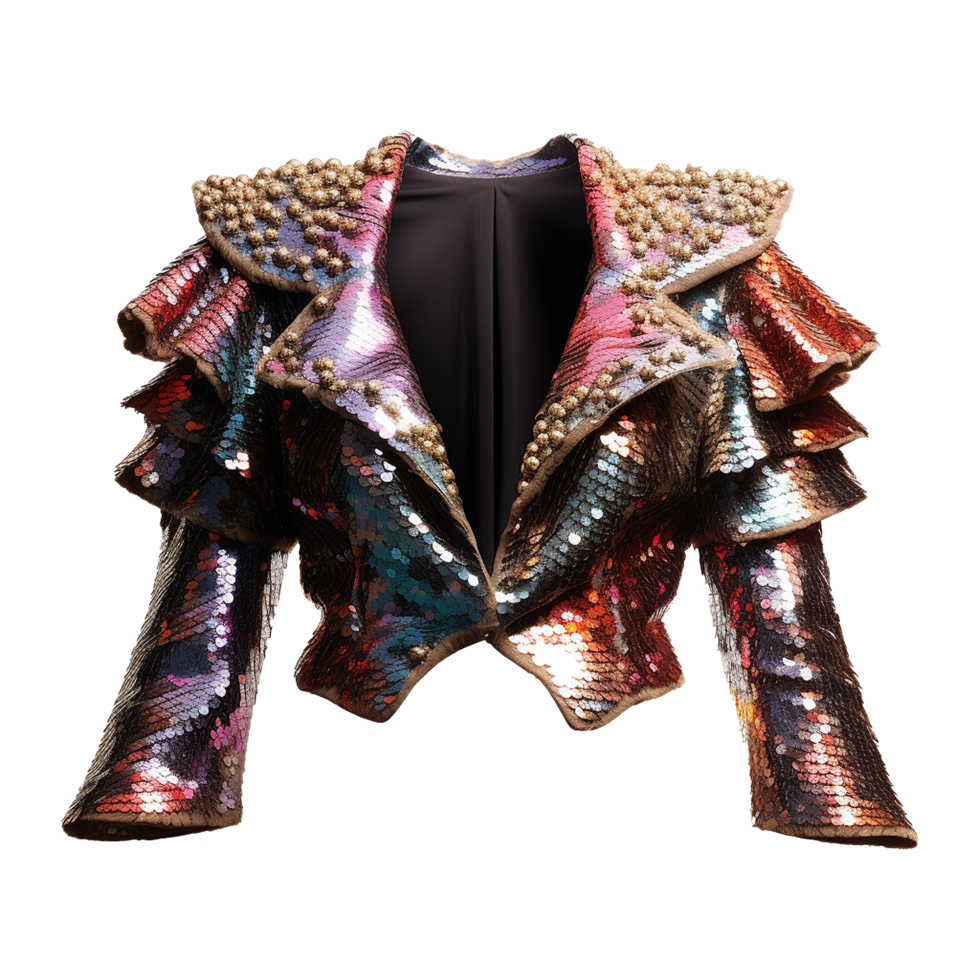 AI generated Sequin jacket isolated on transparent background png