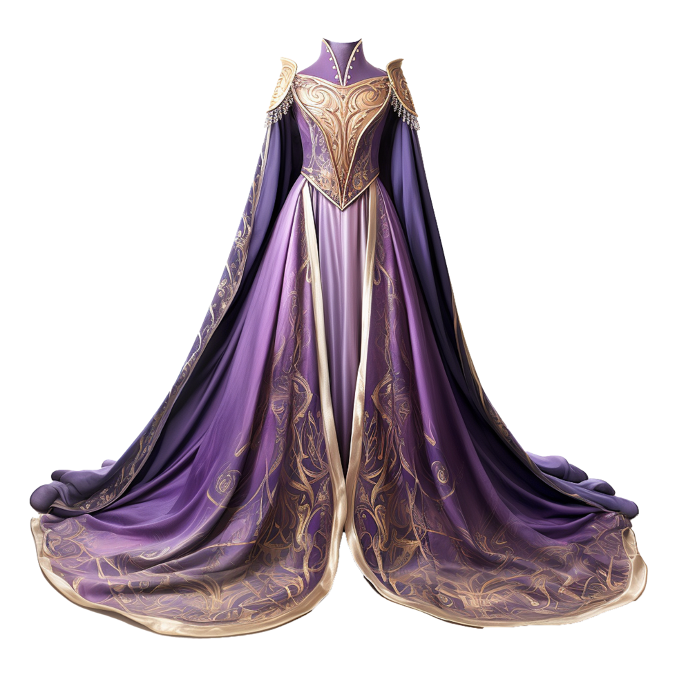 ai généré Princesse robe isolé sur transparent Contexte png