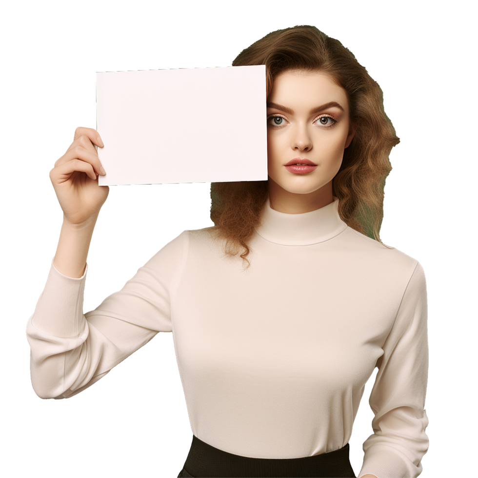 AI generated Businessman holding placard png isolated on transparent background