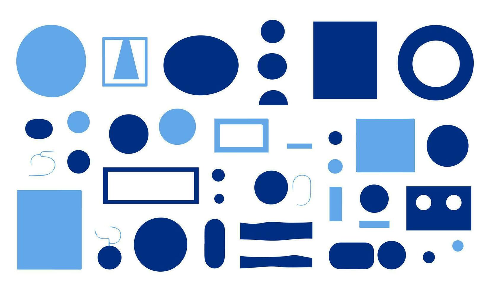 Abstract geometric shapes set. Vector illustration in flat style for your design.