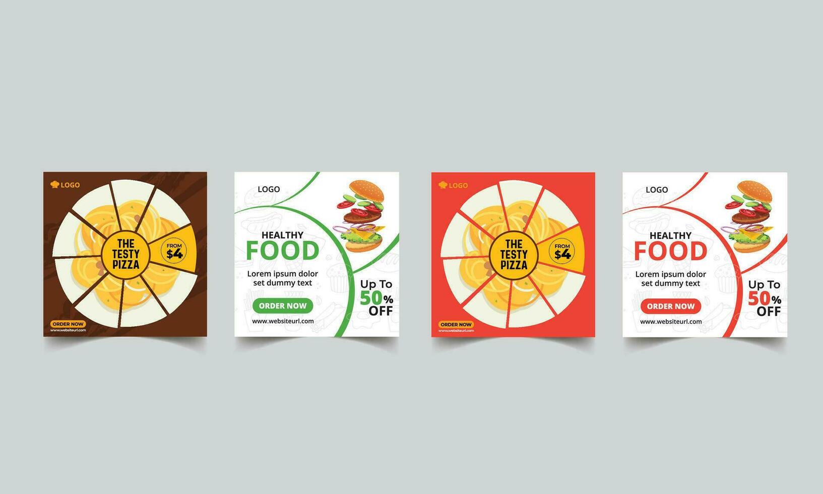 Food sale social media post and web banner template vector