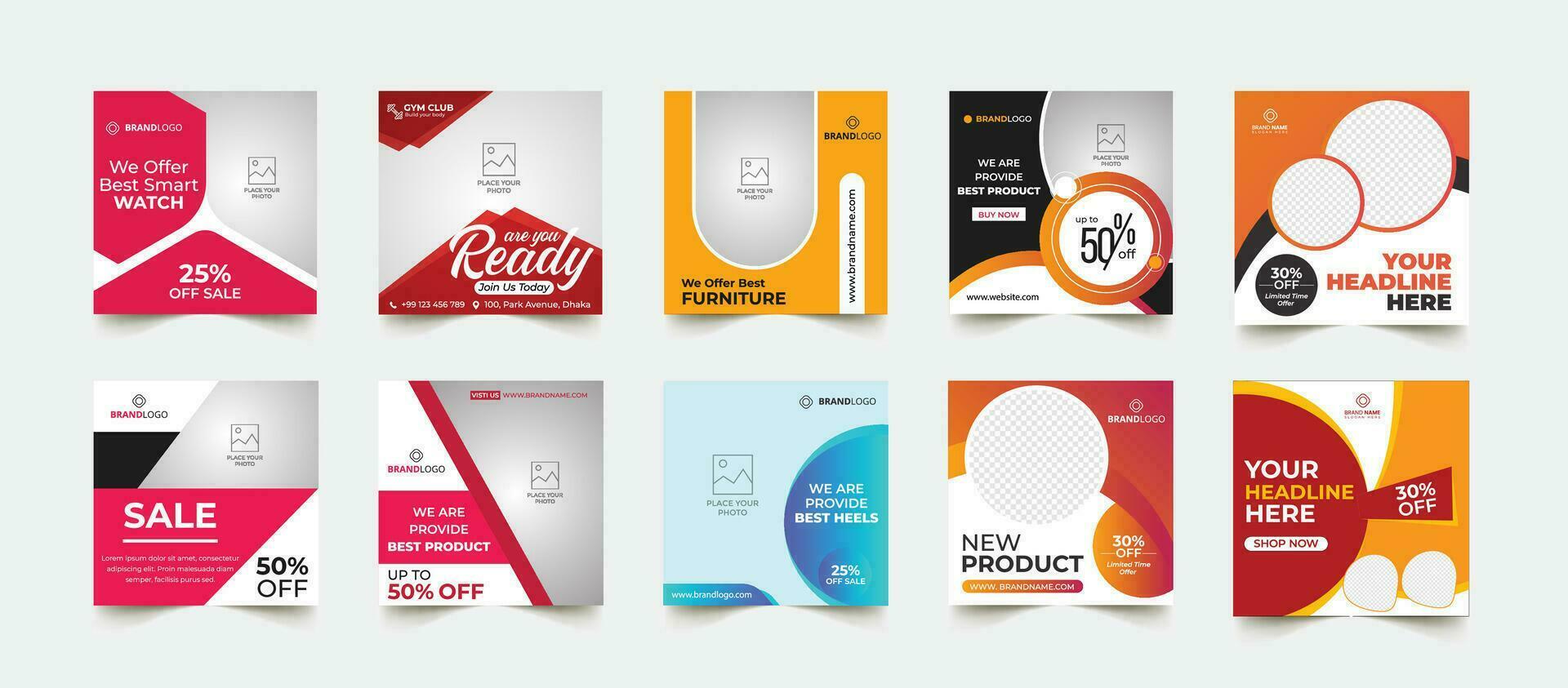 Discount product sale social media post template and offer web banner design vector