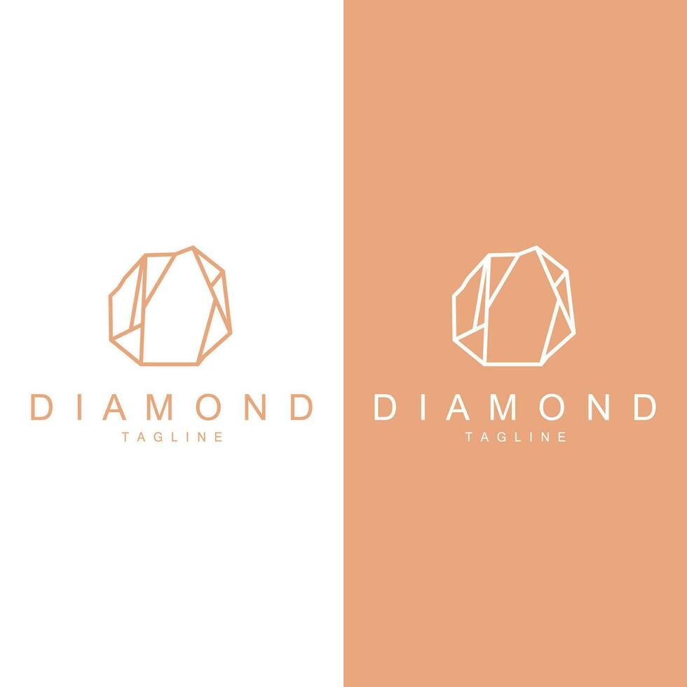 Gem Diamond Template Illustration Gemstone Logo Design Line vector