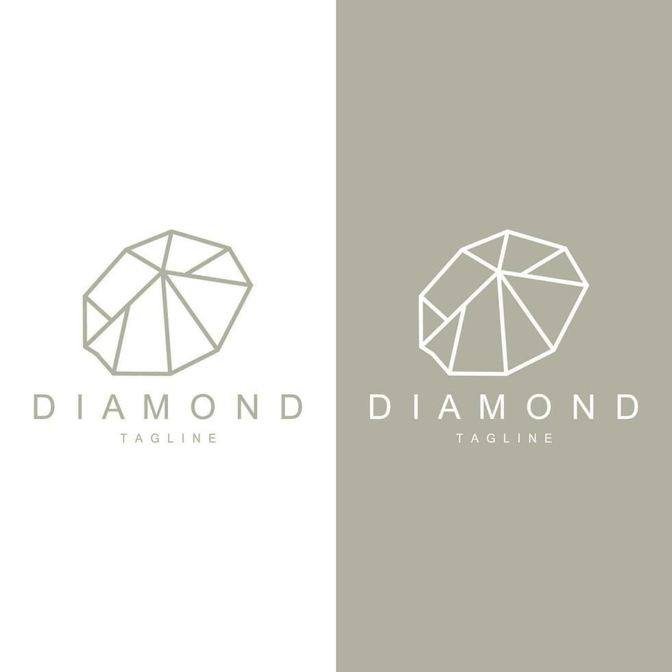 Gem Diamond Template Illustration Gemstone Logo Design Line vector