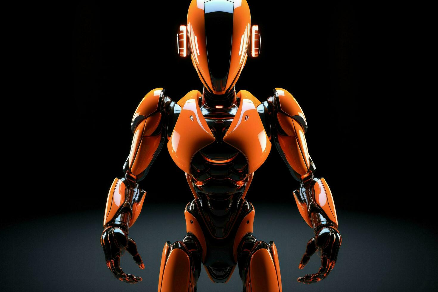 AI generated Modern futuristic robot with glowing eyes Ai generated photo