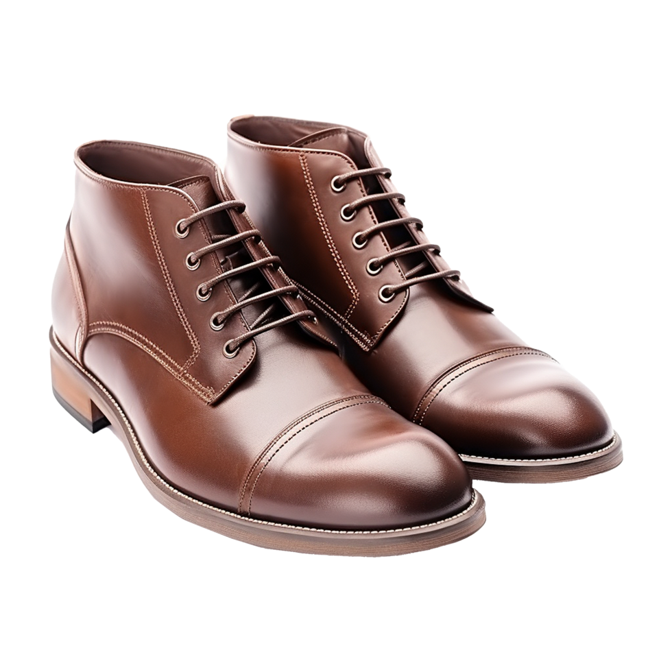 AI generated Men fashion leather brown shoes isolated on transparent ...