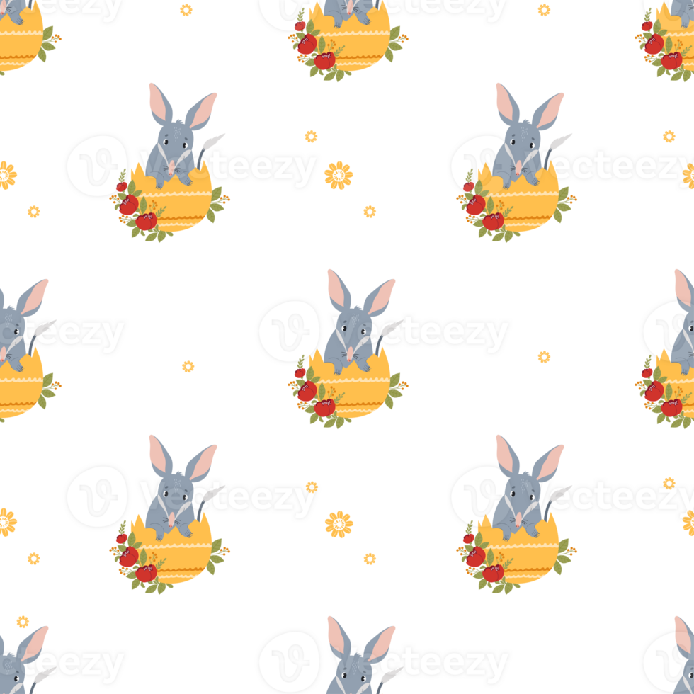 Seamless pattern Easter bilby png