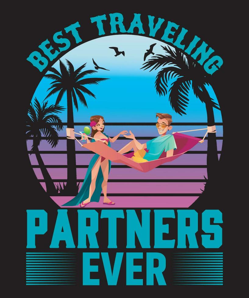 Best Traveling Partners Ever Vector travel T-shirt Design for T shirt Printing