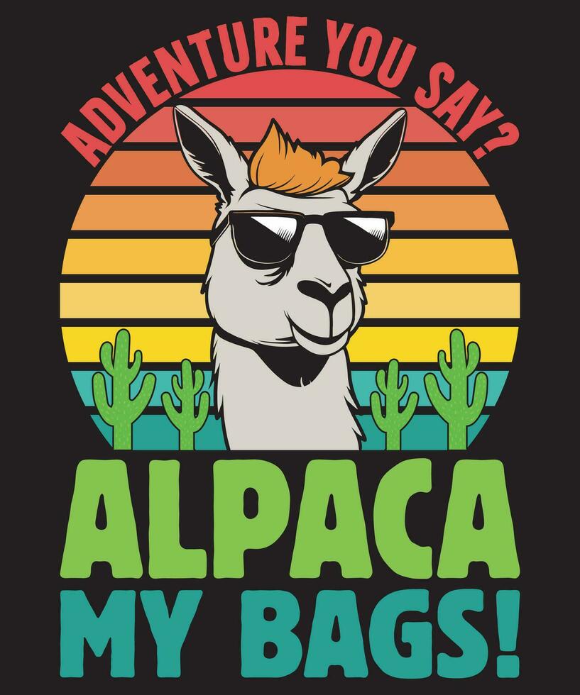 Alpaca t-shirt idea, Alpaca t-shirt concept, llamas Tee shirt design Illustration. vector
