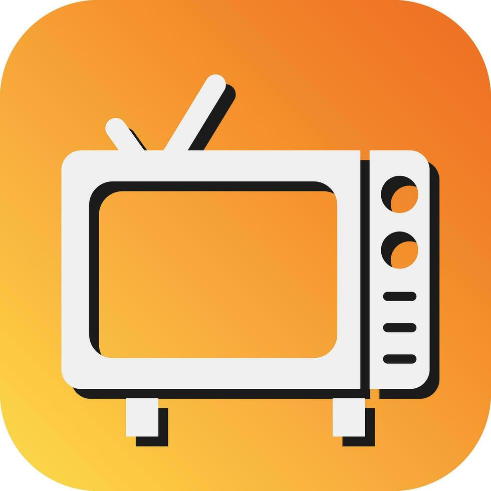 Television Vector Glyph Gradient Background Icon For Personal And Commercial Use.