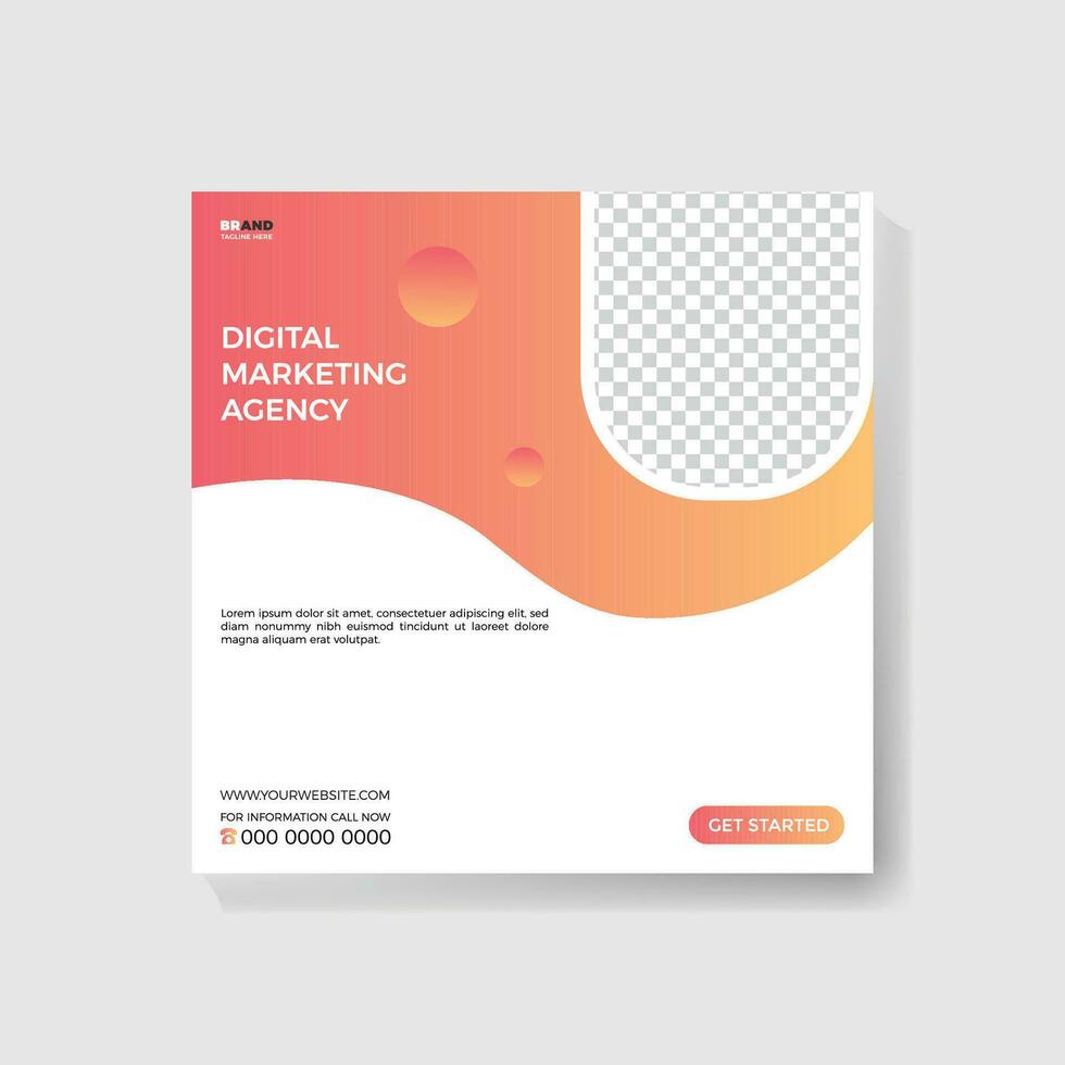 digital marketing social media post template vector