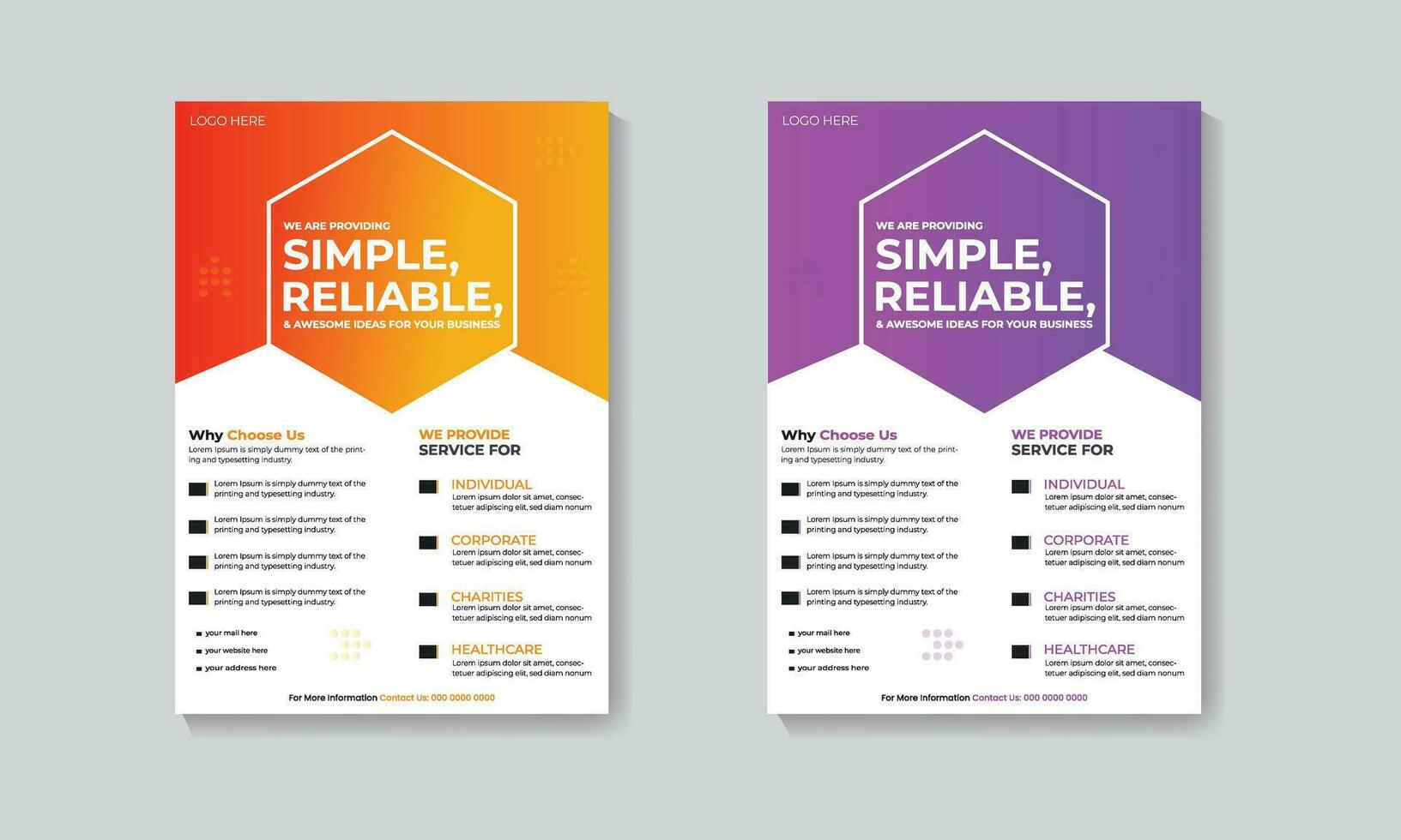 Modern creative corporate business flyer design template vector