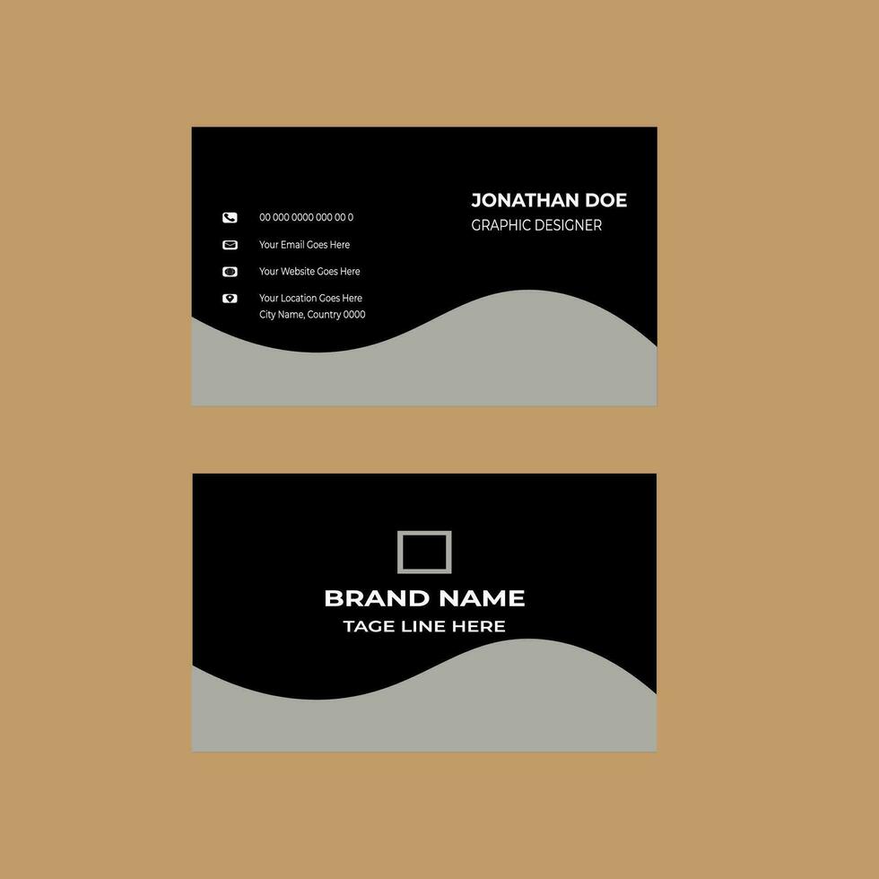 clean dark business card vector