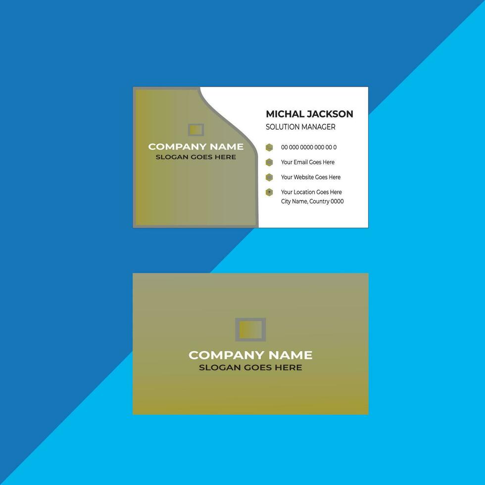 Minimal gradient business card design. vector