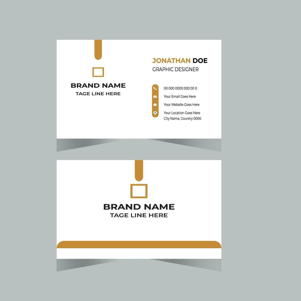 Creative white business card template. vector