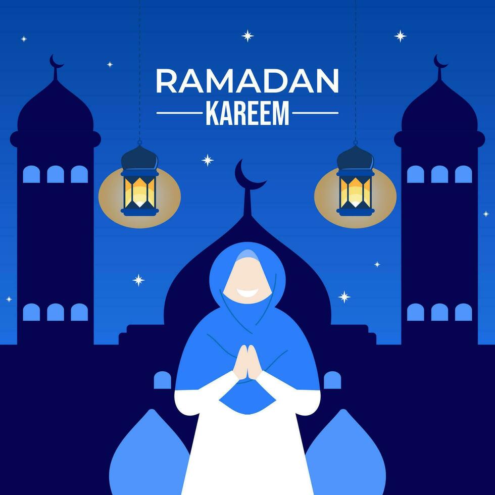 Illustration vector graphic cartoon character of ramadhan