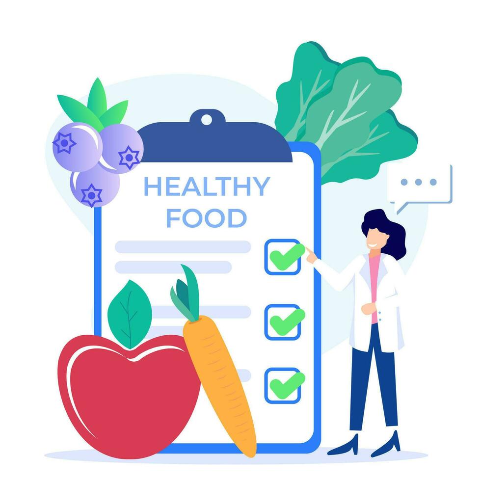 Illustration vector graphic cartoon character of healthy food