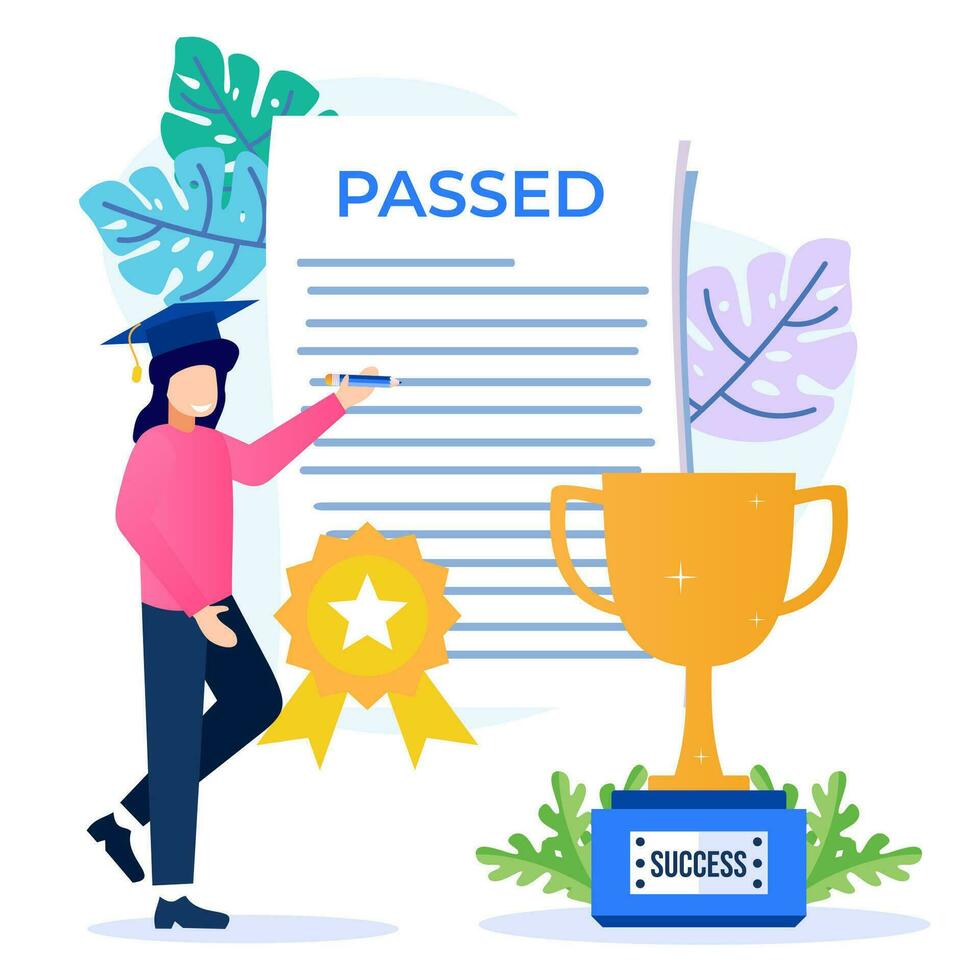 Illustration vector graphic cartoon character of graduation