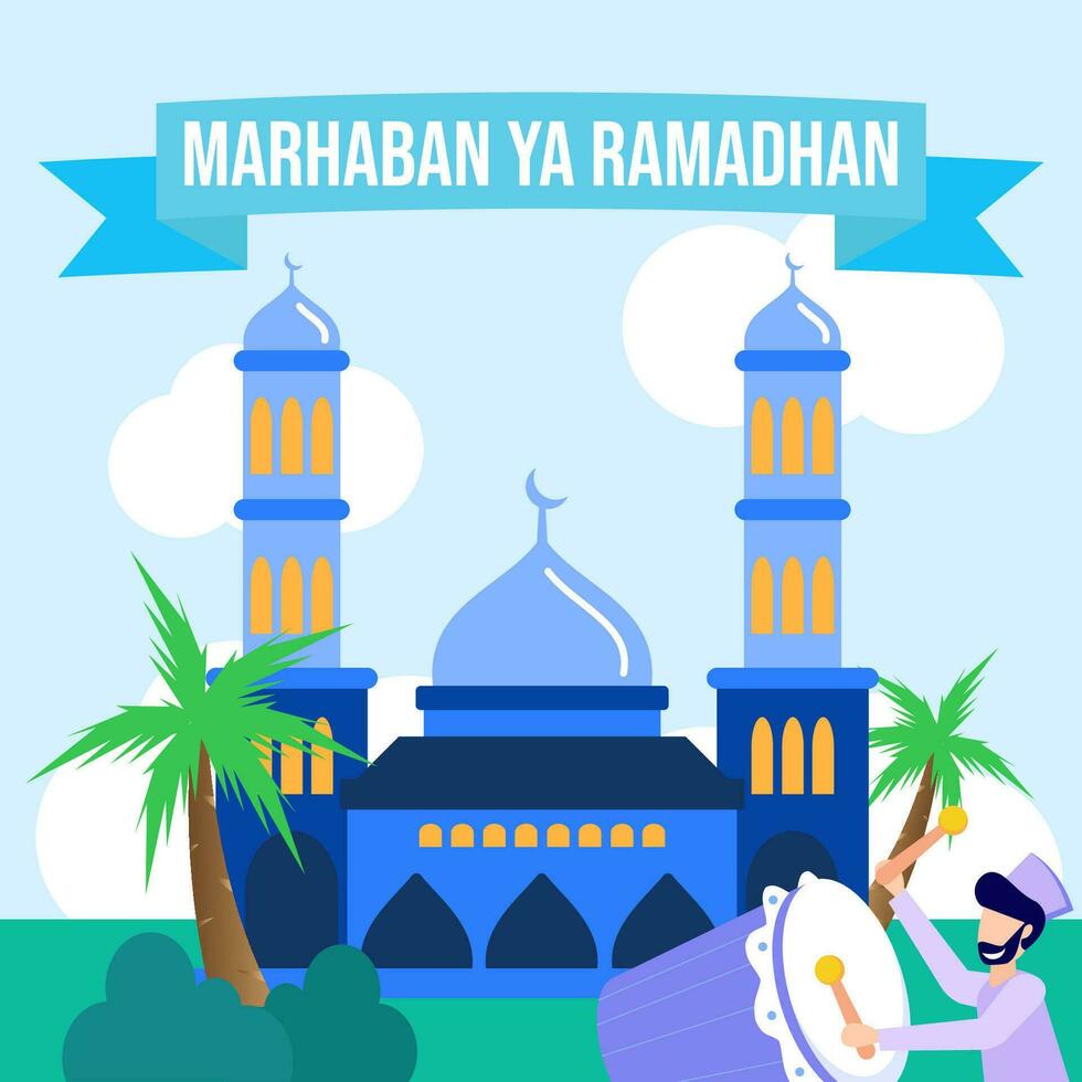 Illustration vector graphic cartoon character of ramadhan