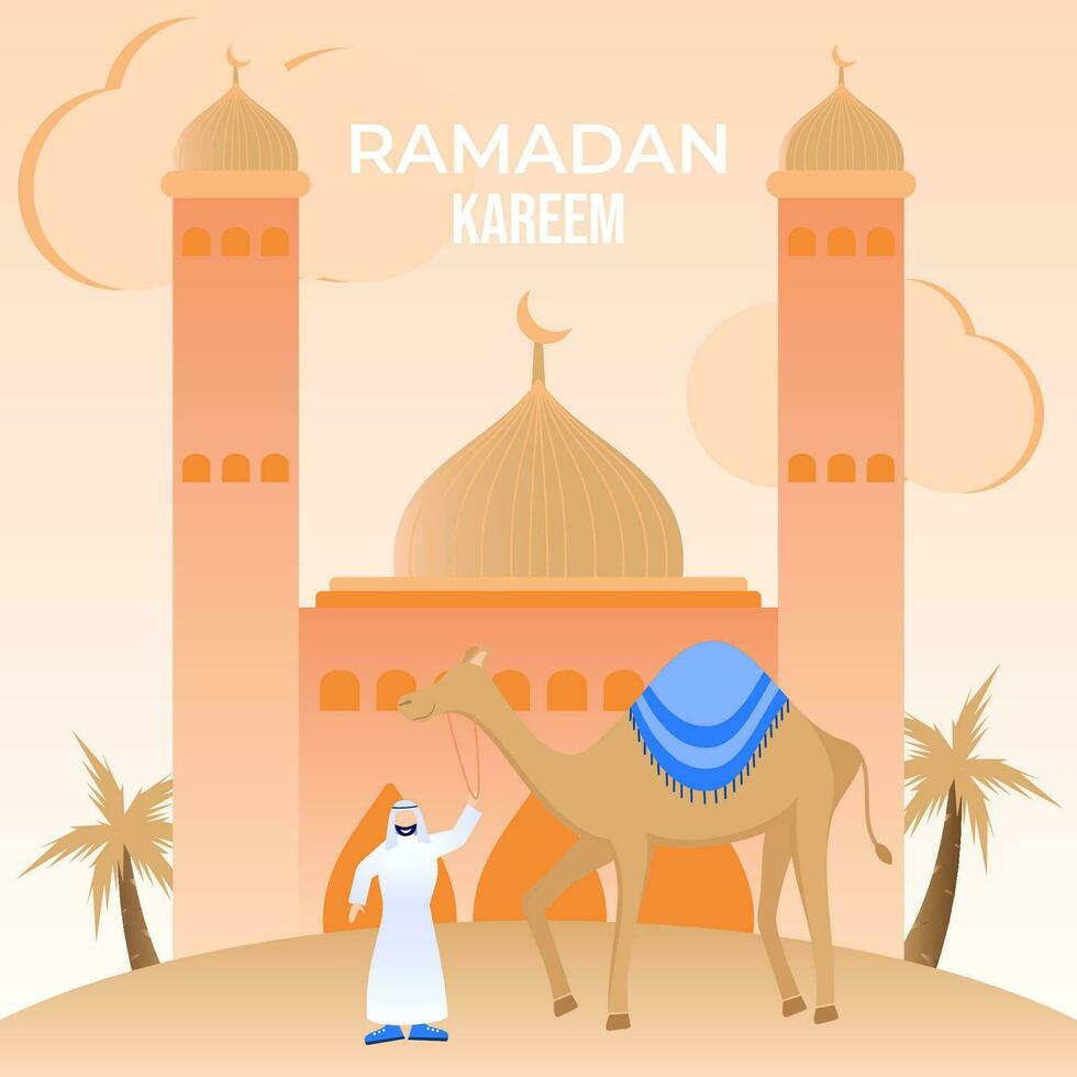 Illustration vector graphic cartoon character of ramadhan