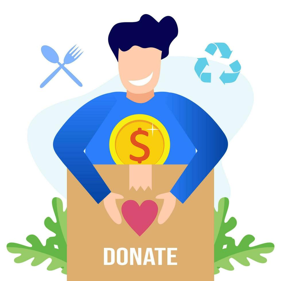 Illustration vector graphic cartoon character of donation