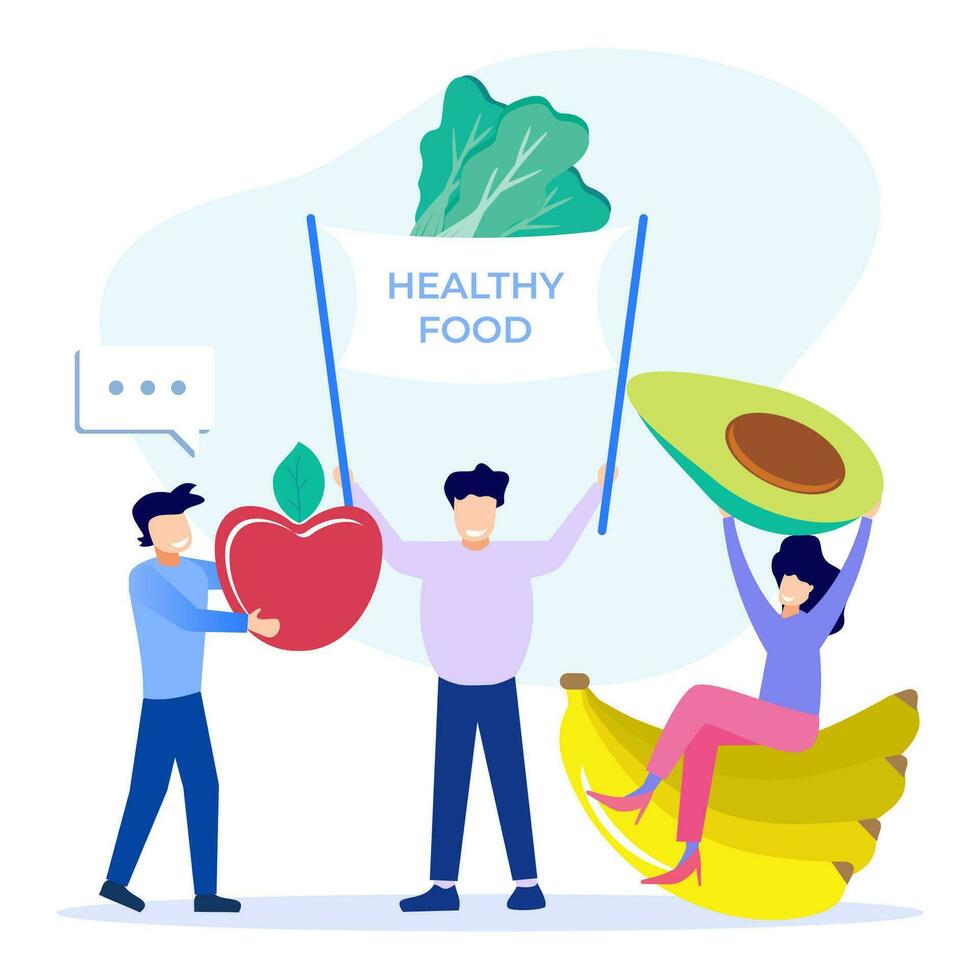 Illustration vector graphic cartoon character of healthy food