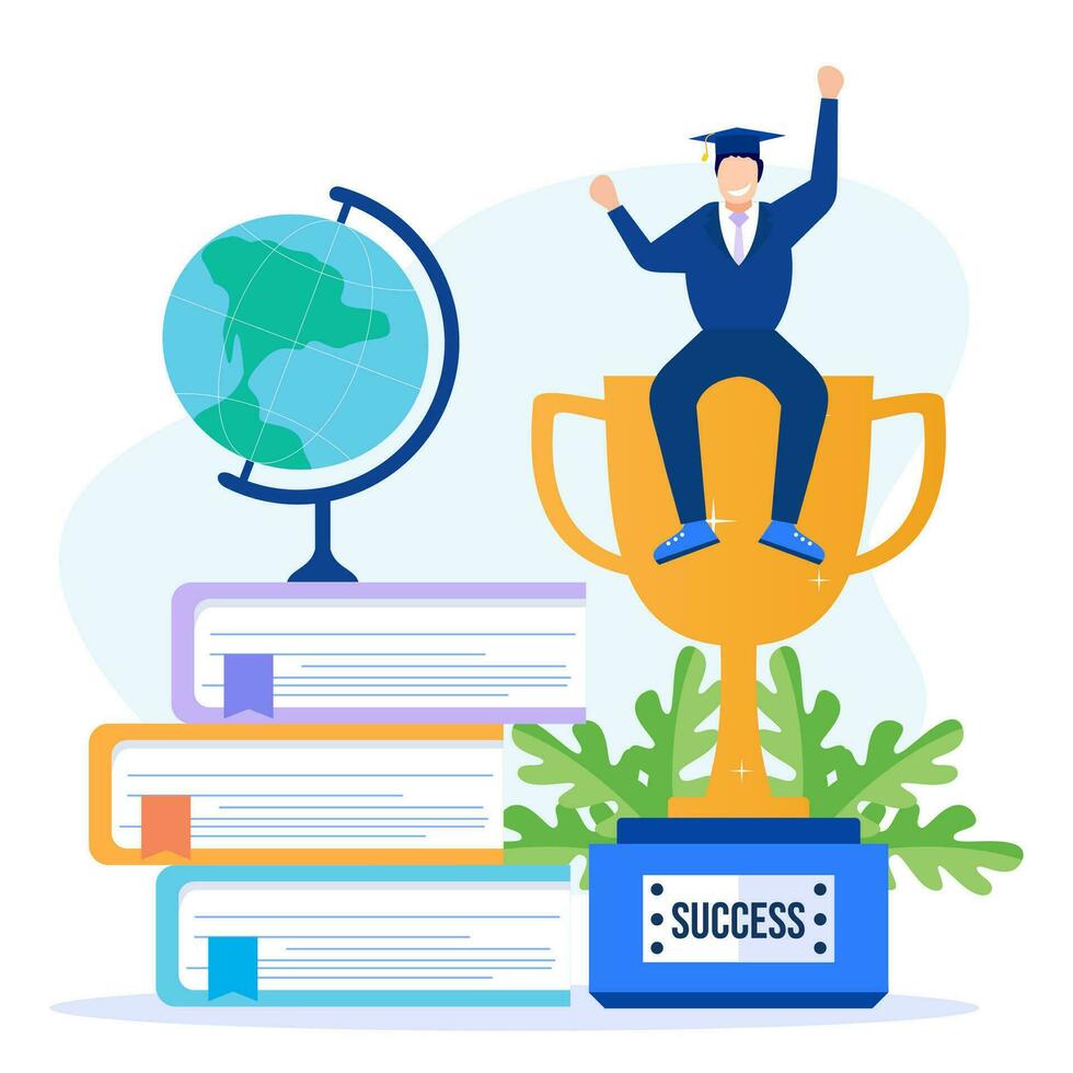 Illustration vector graphic cartoon character of graduation