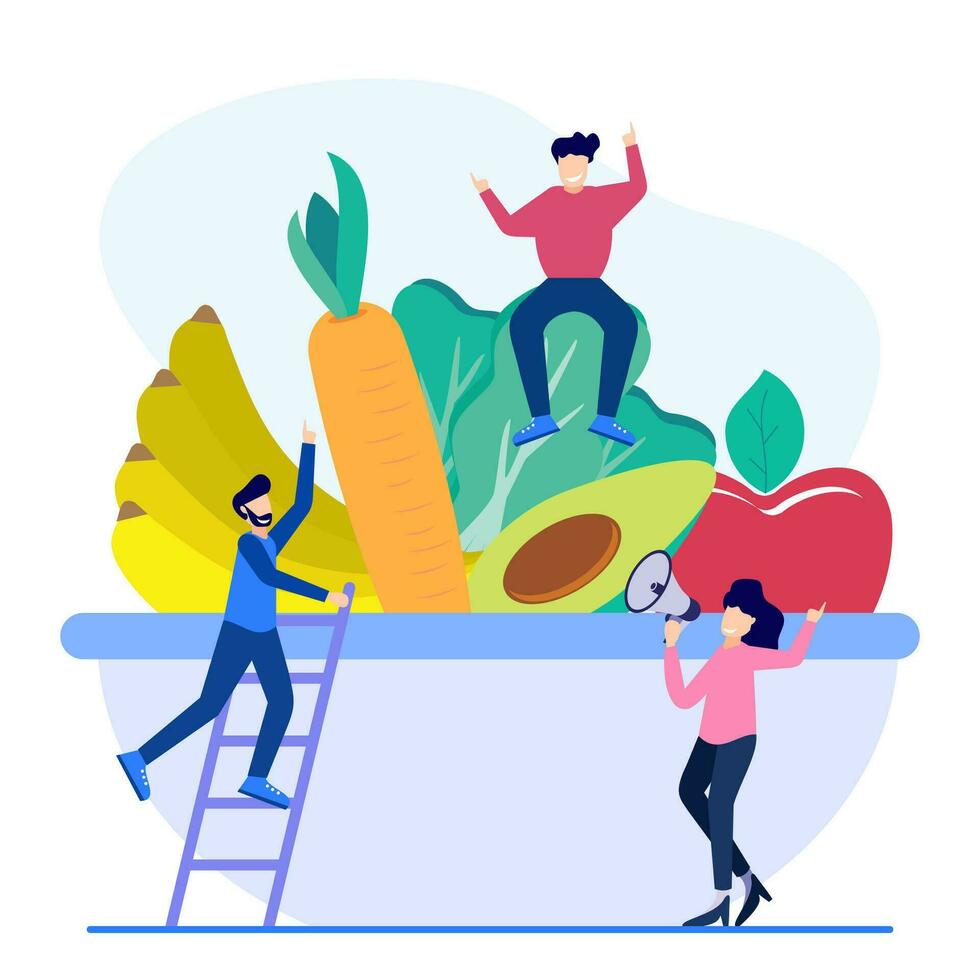 Illustration vector graphic cartoon character of healthy food