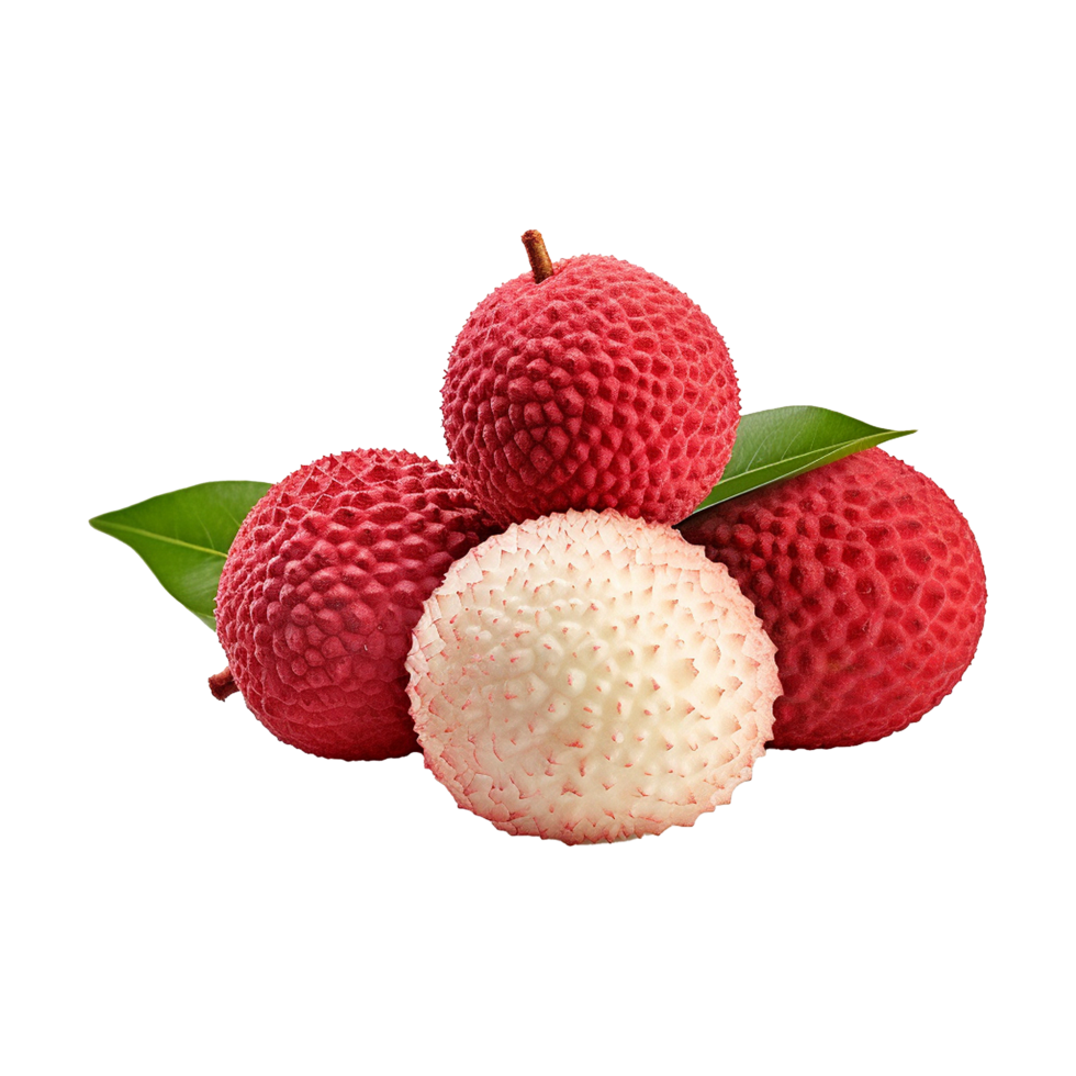 AI generated Lychee isolated on transparent background png