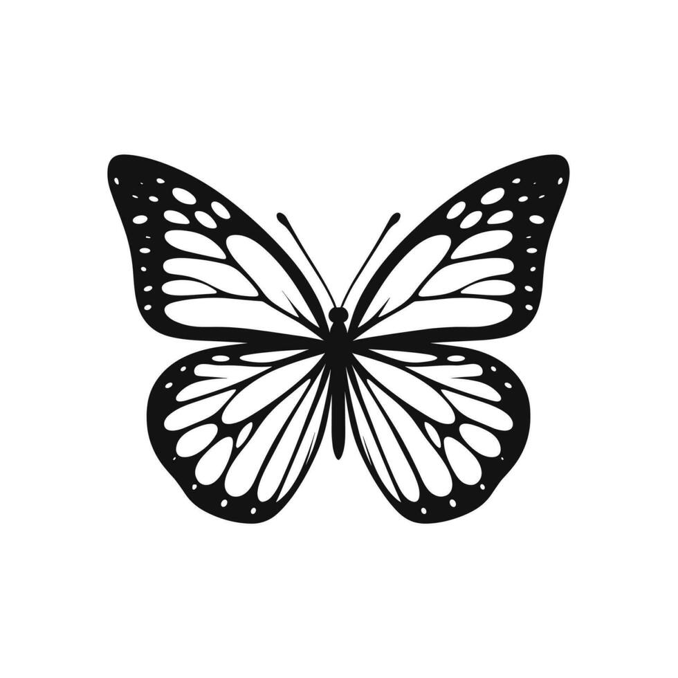 Butterfly silhouette icon. Clipart image isolated on white background vector