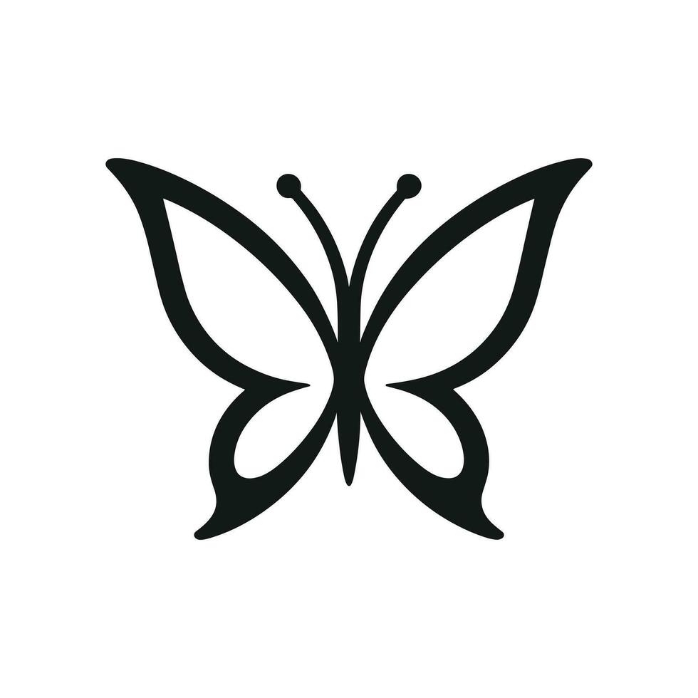 Butterfly silhouette icon. Clipart image isolated on white background vector