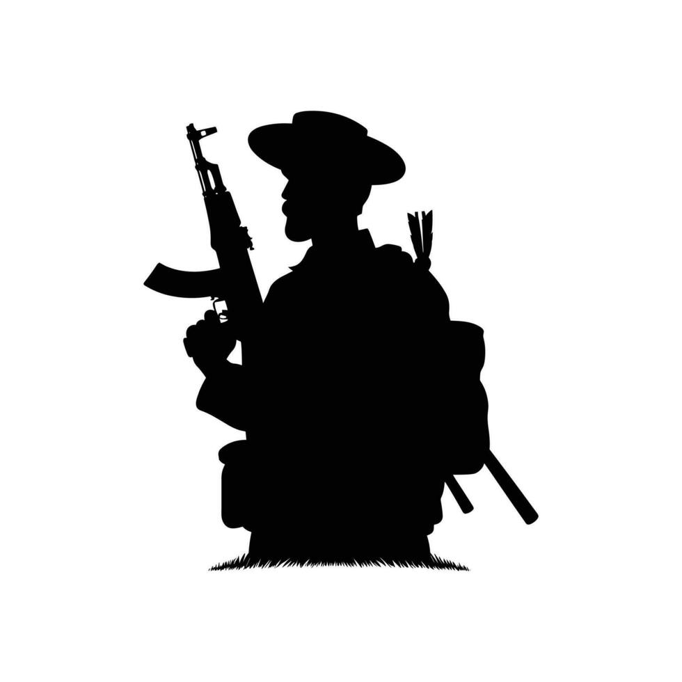 Silhouette of a pakistani soldier, defence day, Independence Day, pakistan day concept vector