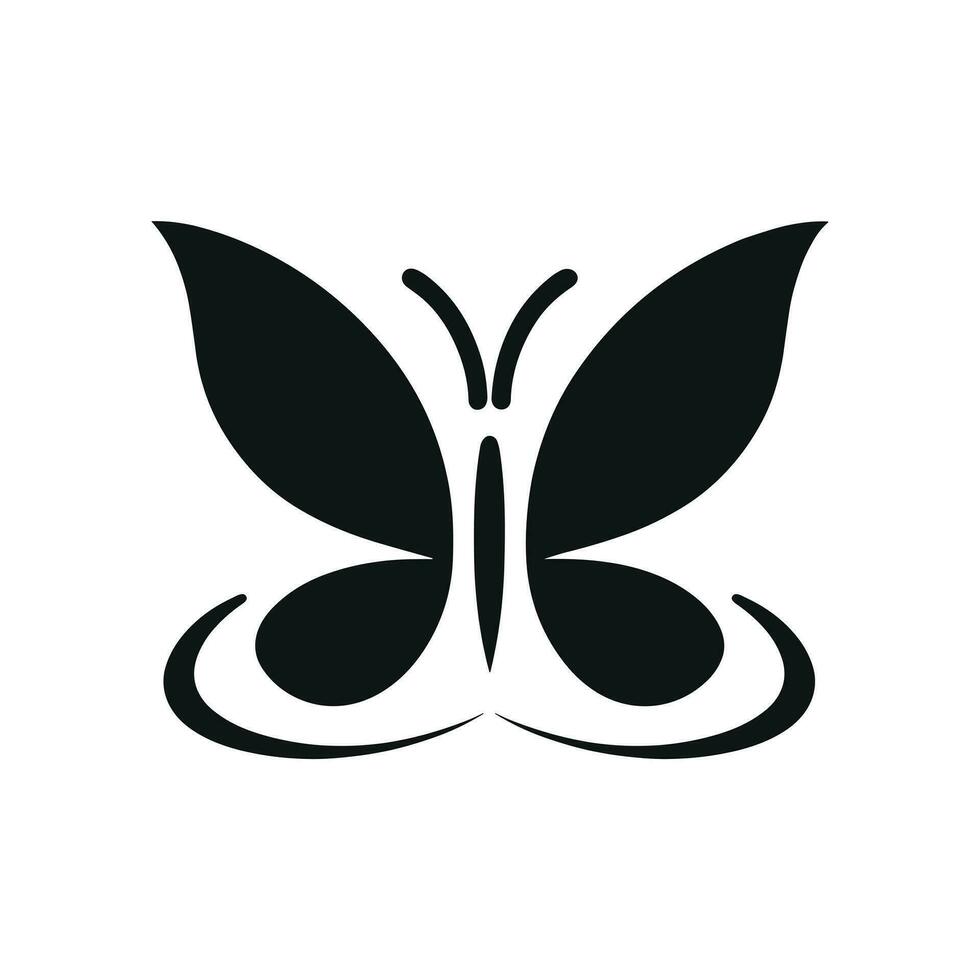 Butterfly silhouette icon. Clipart image isolated on white background vector