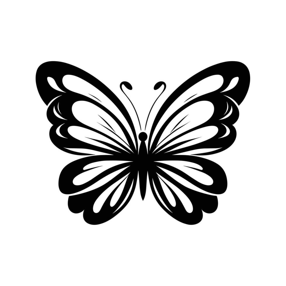 Butterfly silhouette icon. Clipart image isolated on white background vector