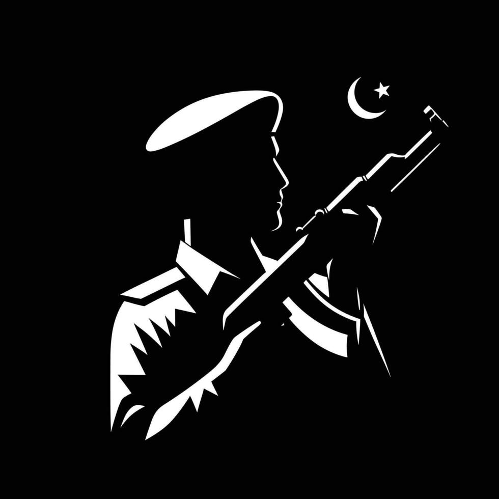 Silhouette of a pakistani soldier, defence day, Independence Day, pakistan day concept vector