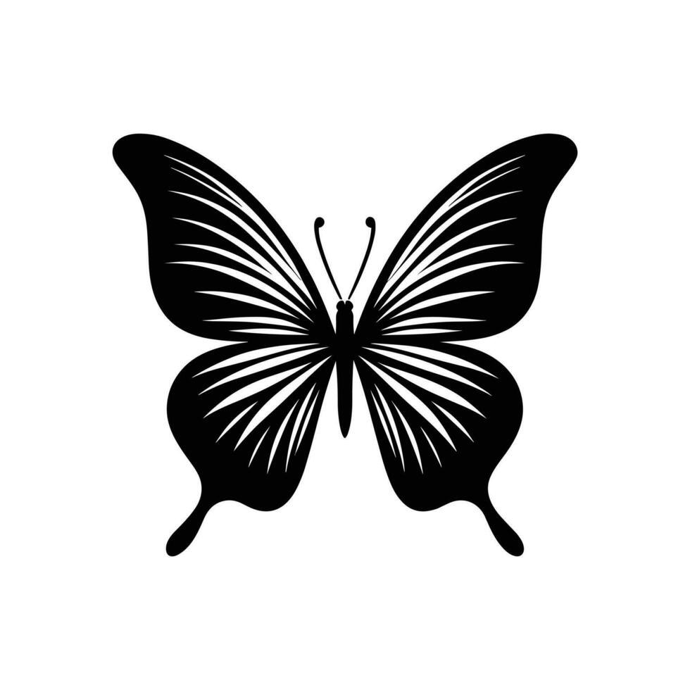 Butterfly silhouette icon. Clipart image isolated on white background vector