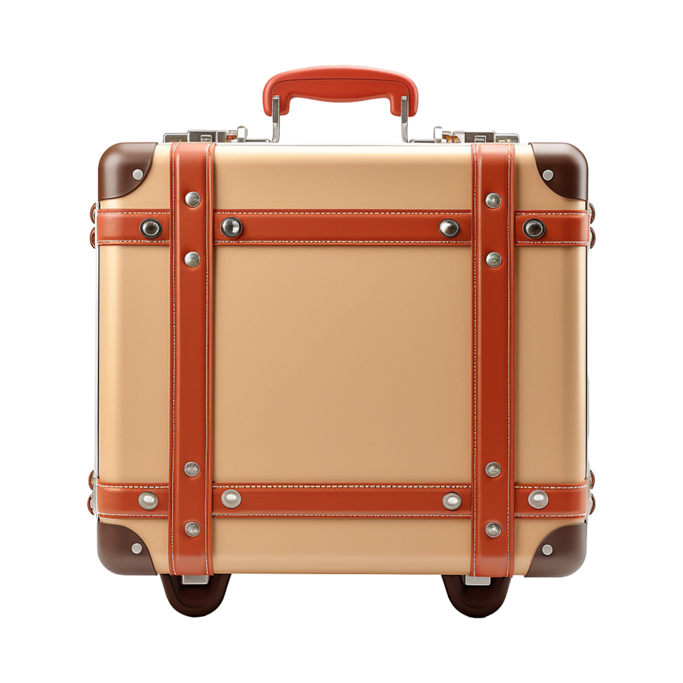 AI generated Large travel bag suitcase with wheels and handle isolated on transparent background png