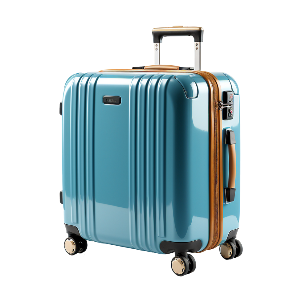 AI generated Large travel bag suitcase with wheels and handle isolated on transparent background png