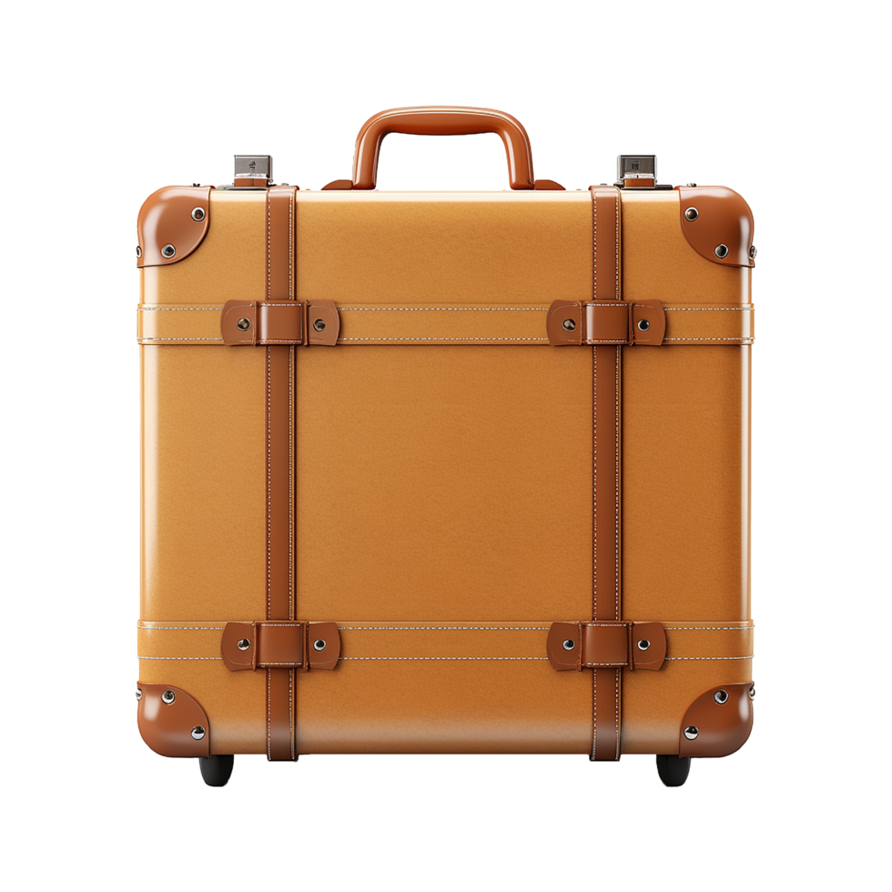 AI generated Large travel bag suitcase with wheels and handle isolated on transparent background png