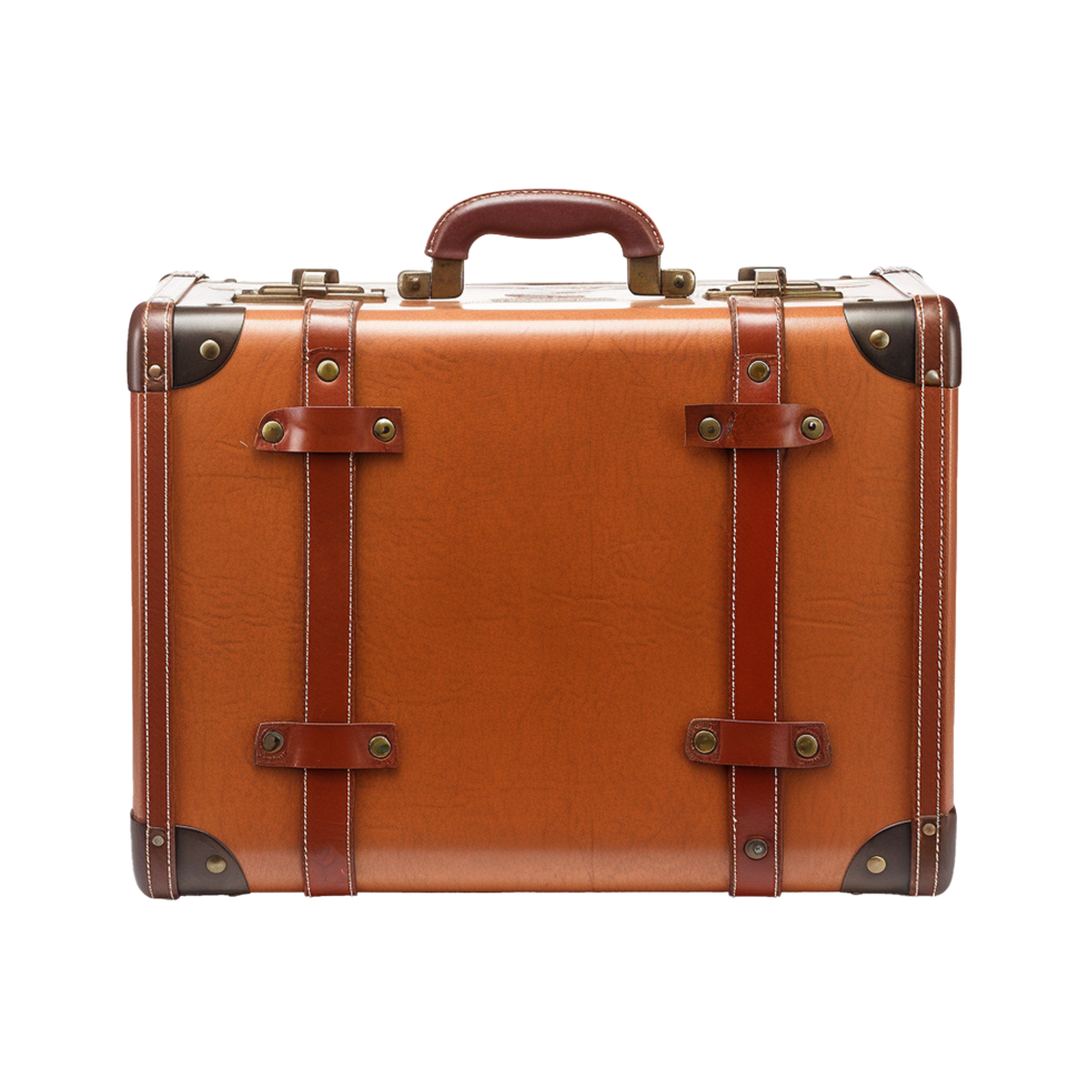AI generated Large travel bag suitcase with wheels and handle isolated on transparent background png